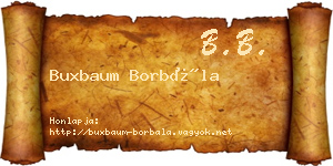 Buxbaum Borbála névjegykártya